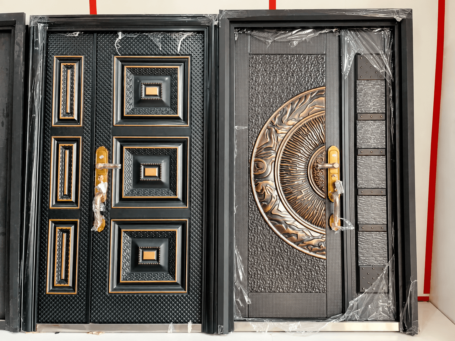 prestige matte black security door